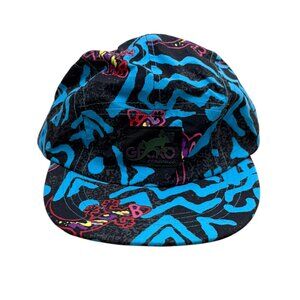 Vintage 1990s Gecko Hawaii Abstract Snapback Hat Blue Black Nylon